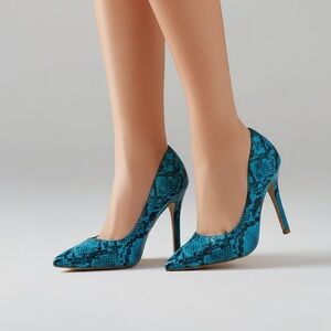 French Connection green snake  Heels with Stiletto Design